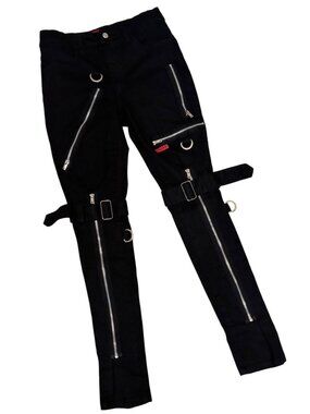 Tripp NYC Bondage Black Pants Y2K Vintage Size 28/7